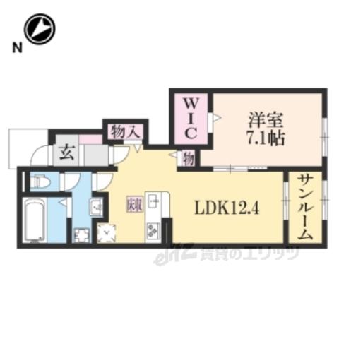 プロムナード南谷Ⅱ(1LDK/1階)の間取り写真