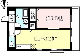 ブランドール(1LDK/2階)の間取り写真