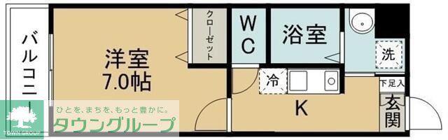 SSー7 APT(1K/2階)の間取り写真