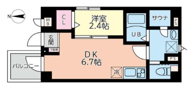 BCASA品川(1DK/5階)の間取り写真