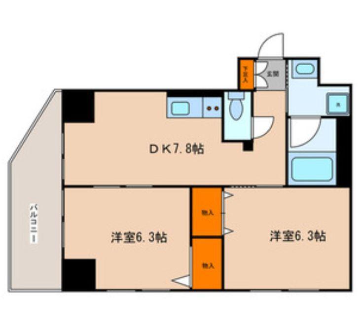 PAPILLON(2DK/3階)の間取り写真