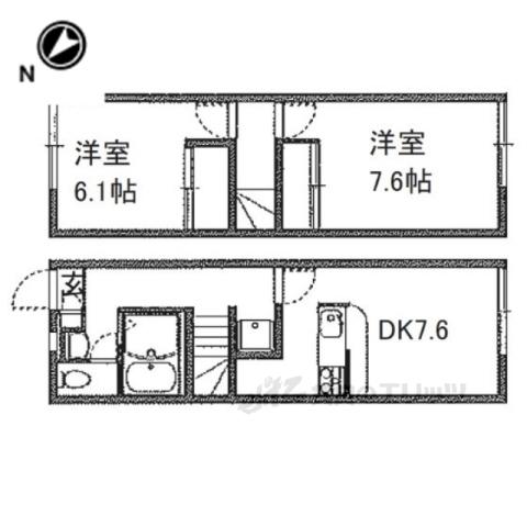 レオパレスジョリメゾン(2DK/1階)の間取り写真