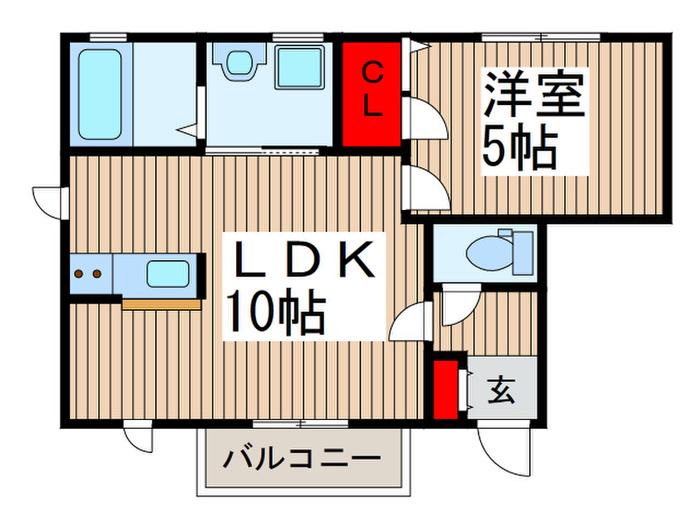 デザインメゾン別所(1LDK/1階)の間取り写真