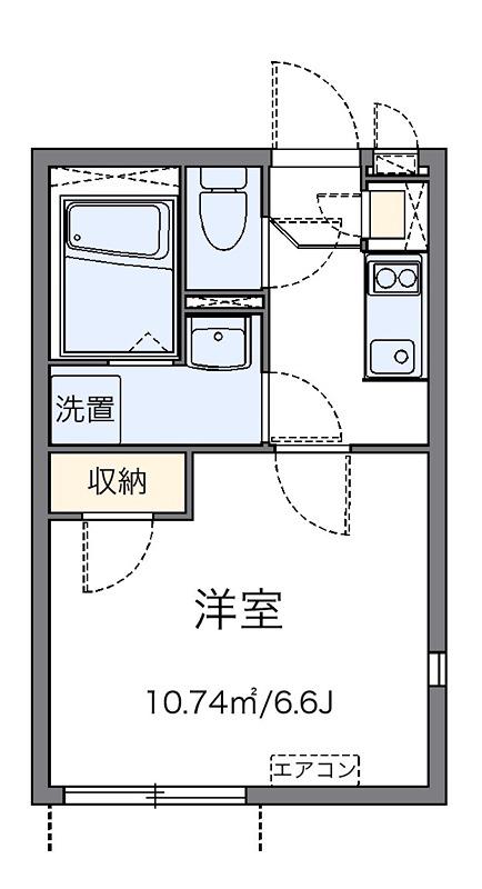 ルクレール(1K/1階)の間取り写真