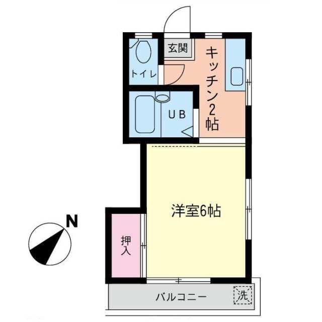 ハイツ石井(1K/1階)の間取り写真