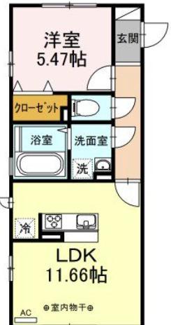DOUCE(1LDK/2階)の間取り写真
