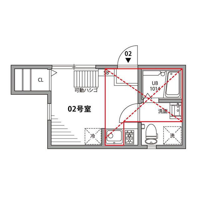 グランエッグス高円寺E(ワンルーム/1階)の間取り写真