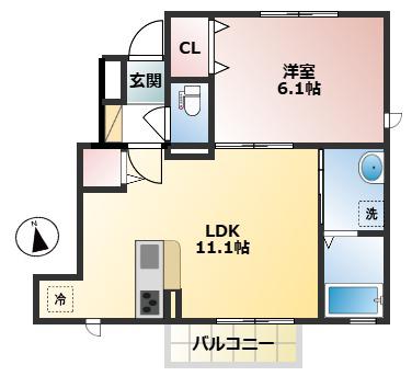 アルヴィータ(1LDK/1階)の間取り写真