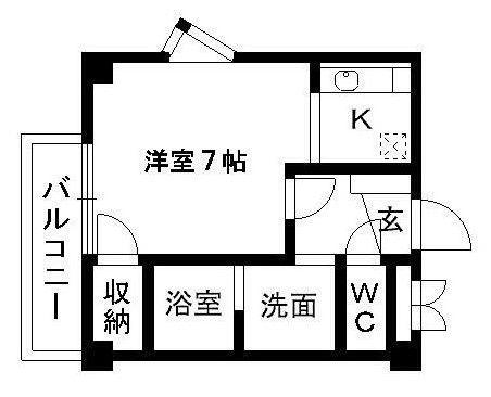 フォーエス保田窪(1K/4階)の間取り写真