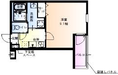 フジパレス大桐ノース(1K/1階)の間取り写真