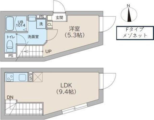 レピュア高円寺レジデンス(1LDK/5階)の間取り写真