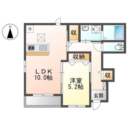 アリエッタ(1LDK/1階)の間取り写真
