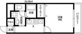 アンプルールフィギュール(1K/2階)の間取り写真