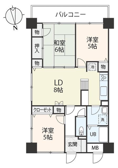 M-PARTIII 日暮ビル(3LDK/10階)の間取り写真