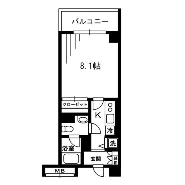 レジディア荻窪(1K/2階)の間取り写真