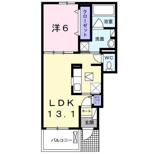 ボニート西本町(1LDK/1階)の間取り写真