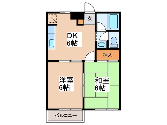 コミュニティープラザM(2DK/1階)の間取り写真