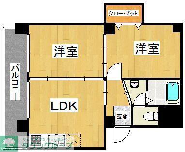 サンシャイン周船寺(2LDK/2階)の間取り写真