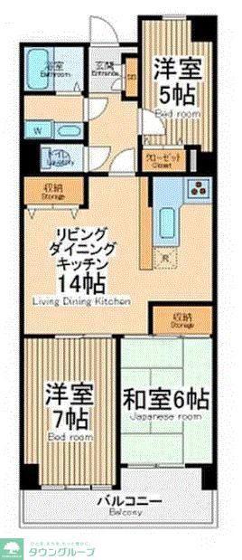 TKハイム(3LDK/2階)の間取り写真