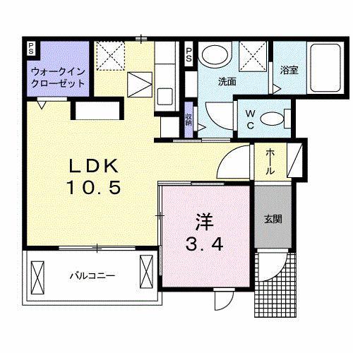 カーサ エトランゼ(1LDK/1階)の間取り写真
