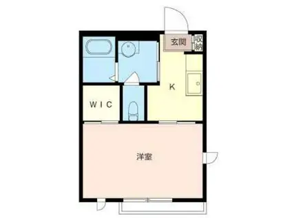 ジュネス・ラフォーレ 1K27平米 都市ガス物件(1K/1階)の間取り写真