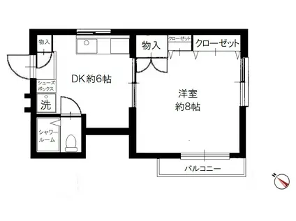 シアーズ行徳(1DK/2階)の間取り写真