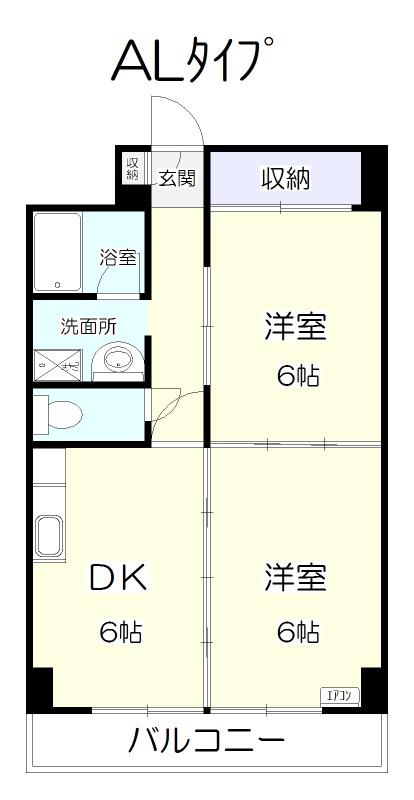 メゾンドール福田町(2DK/1階)の間取り写真