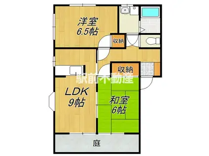 サンフレンズB(2LDK/1階)の間取り写真