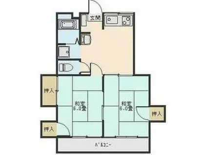 ハイツ森田(2DK/2階)の間取り写真