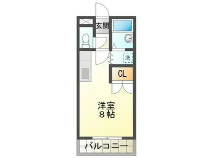 サニー伊吹(1K/3階)の間取り写真