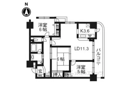 ルイシャトレ二条城(3LDK/3階)の間取り写真