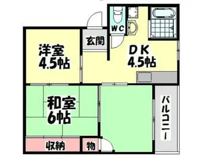 第一曽根団地(3DK/2階)の間取り写真