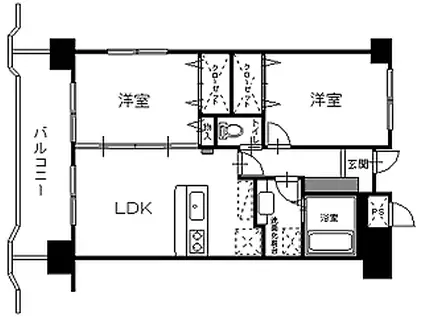 八戸シティマンション(2LDK/6階)の間取り写真