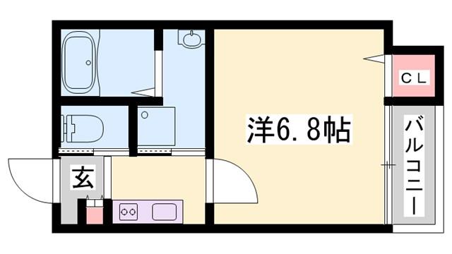 ALEGRIA飾磨(1K/1階)の間取り写真