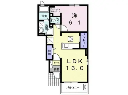 リべルテ・ミキ(1LDK/1階)の間取り写真