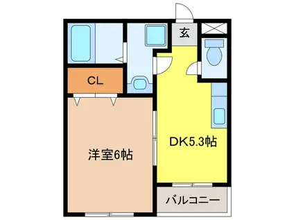 壹進荘(1DK/2階)の間取り写真