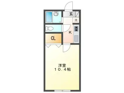 ブライトリー88(1K/1階)の間取り写真