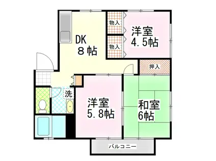 第2エステートISHII(3DK/2階)の間取り写真