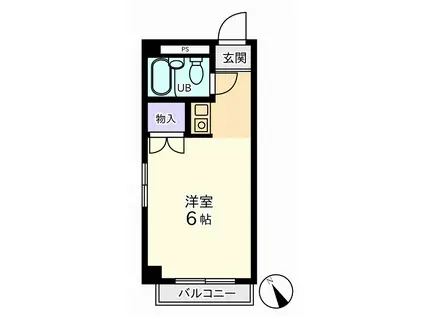 エンジェルパレス若葉町(1K/2階)の間取り写真