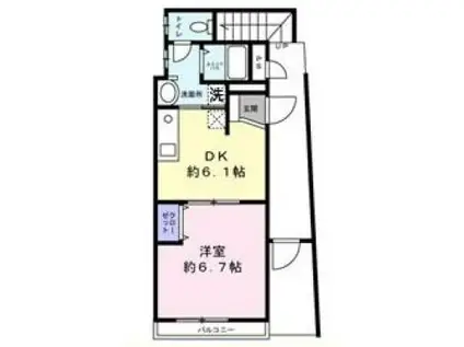 レクルス(1DK/1階)の間取り写真