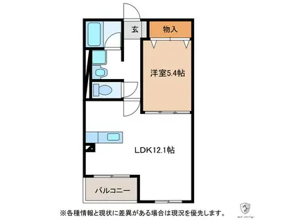 LIV FORESTA(1LDK/1階)の間取り写真