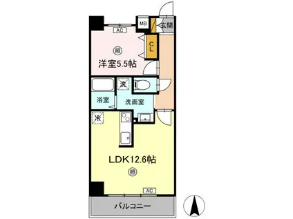 RIO GRANDE(1LDK/3階)の間取り写真