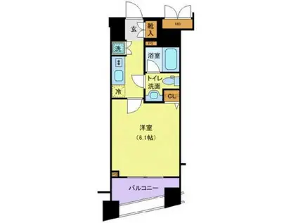 グラントゥルース練馬II(1K/12階)の間取り写真