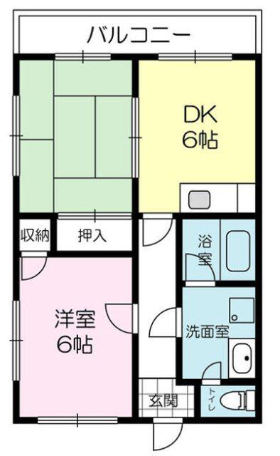 ベルメゾンK(2DK/3階)の間取り写真