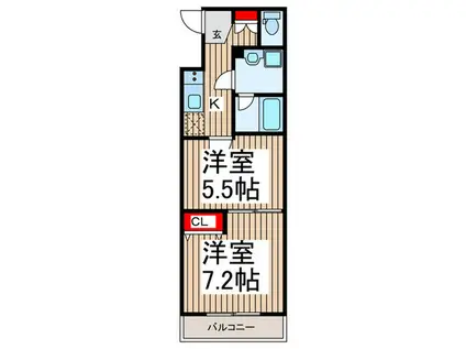 レオーネ志村坂上(2K/2階)の間取り写真