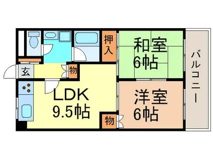 アミティ安田(2LDK/2階)の間取り写真