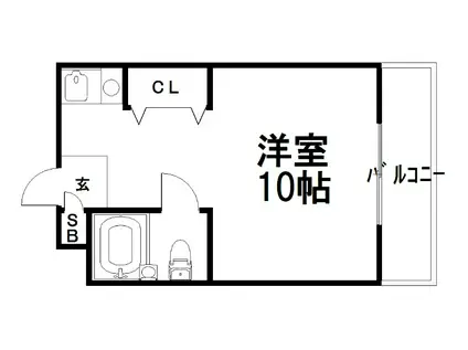川端ハイツ(1K/3階)の間取り写真