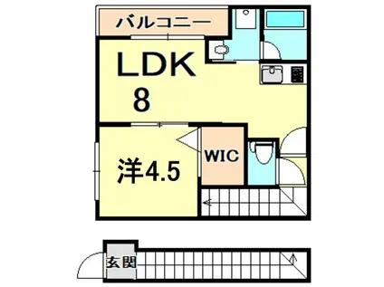ALEGRIA仁川(1LDK/2階)の間取り写真