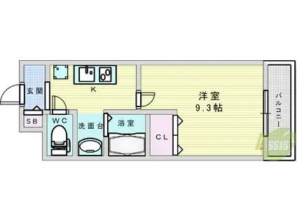 アレルヤ(1K/4階)の間取り写真