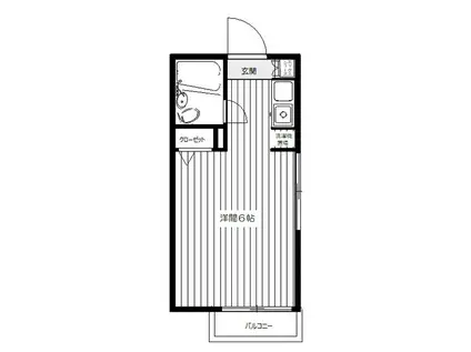 ヴィラ仁(ワンルーム/1階)の間取り写真